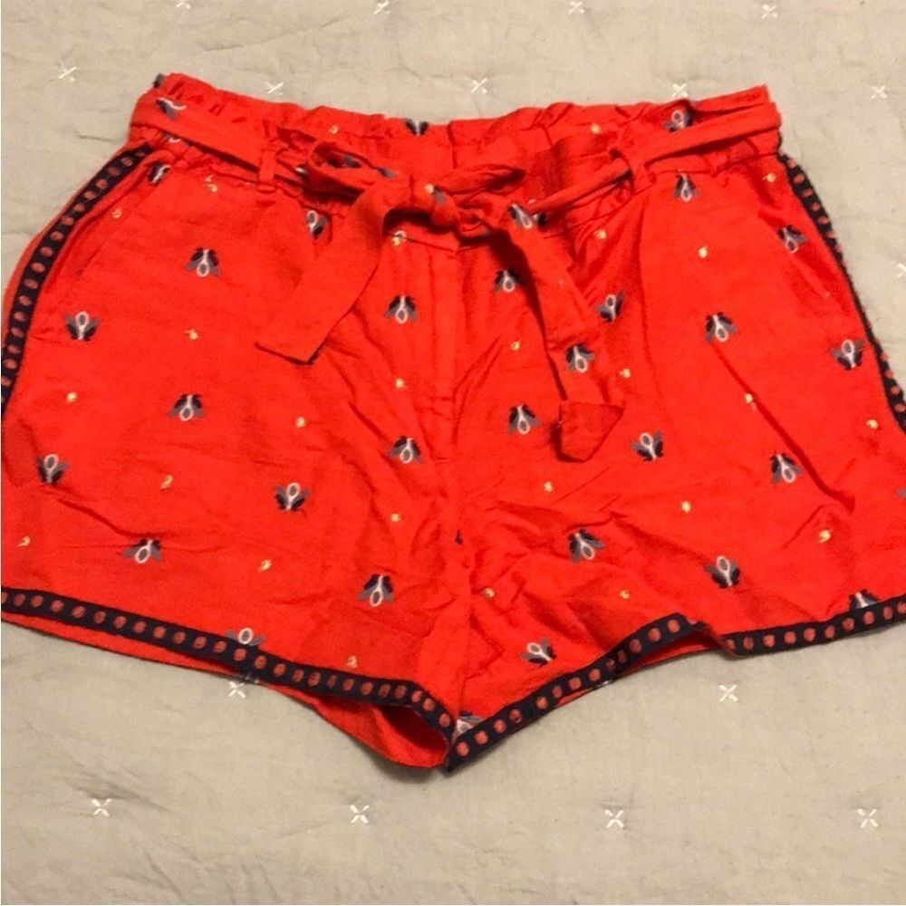 W2- Loft dragonfly tie waist shorts